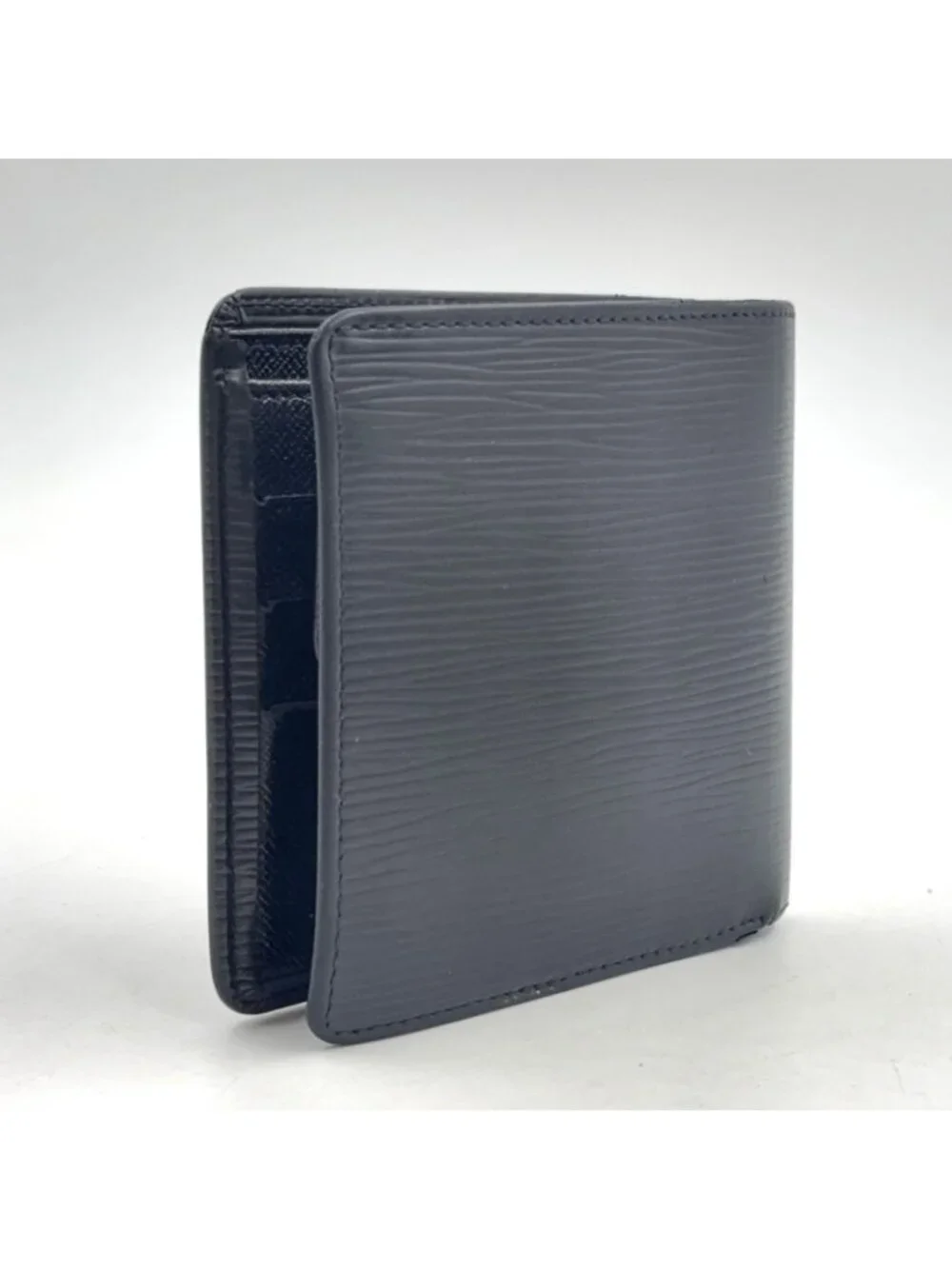Louis Vuitton Portefeuille Marco NM Epi Noir Leather Black Bifold Wallet Silver